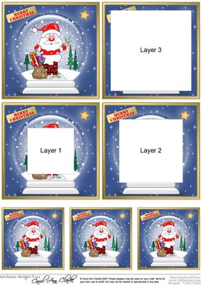Santa Got Stuck - Christmas Snowglobe Tunnel Topper