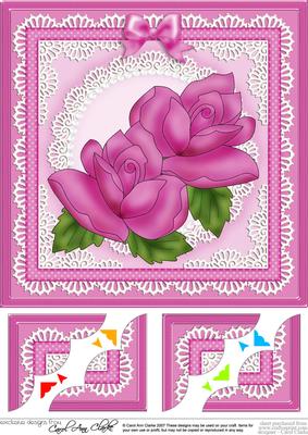 8 x 8 Just Roses Scalloped Corner Topper
