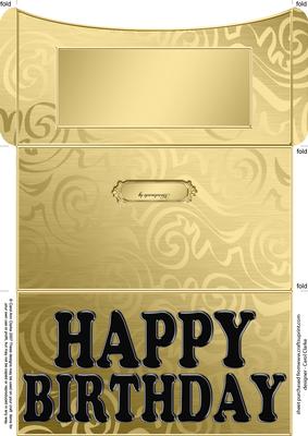 Elegant Birthday Flourish Money or Gift Wallet and Card