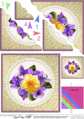 Flowers and Pearls Scallop Corner Side Stacker Topper