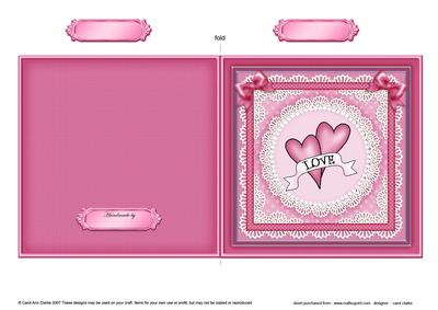 Love Hearts Cut and Fold Card