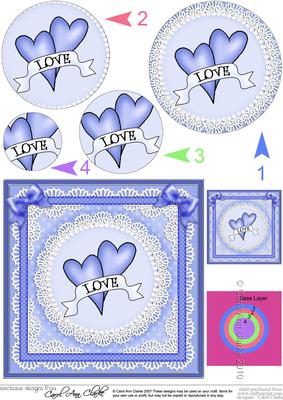 Love Hearts Circle Pyramage Topper