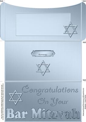 Bar Mitzvah Money or Gift Wallet and Card
