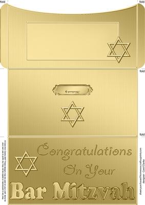 Bar Mitzvah Money or Gift Wallet and Card