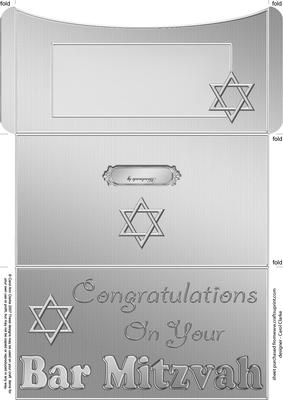 Bar Mitzvah Money or Gift Wallet and Card