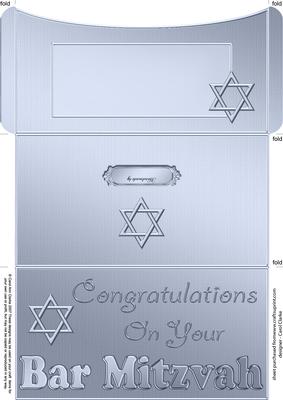 Bar Mitzvah Money or Gift Wallet and Card