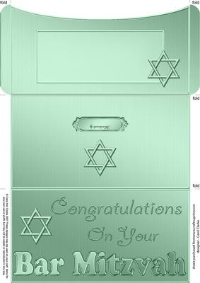 Bar Mitzvah Money or Gift Wallet and Card