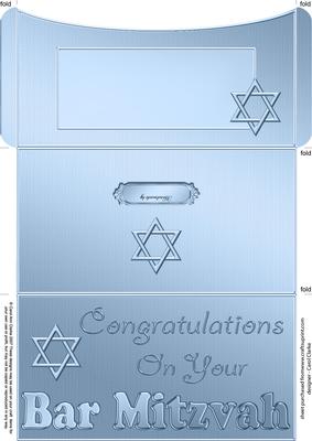 Bar Mitzvah Money or Gift Wallet and Card