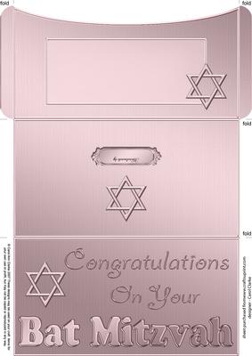 Bat Mitzvah Money or Gift Wallet and Card