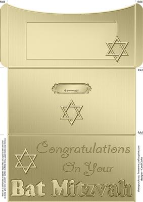 Bat Mitzvah Money or Gift Wallet and Card