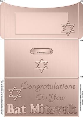 Bat Mitzvah Money or Gift Wallet and Card
