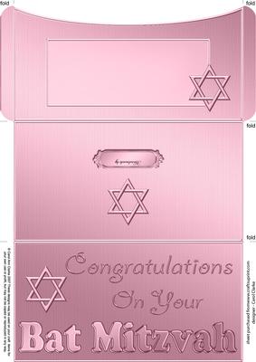 Bat Mitzvah Money or Gift Wallet and Card