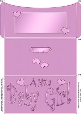 New Baby Girl Money or Gift Wallet and Card