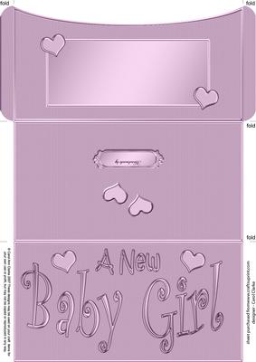 New Baby Girl Money or Gift Wallet and Card