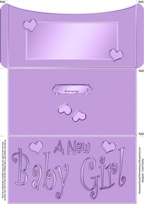 New Baby Girl Money or Gift Wallet and Card