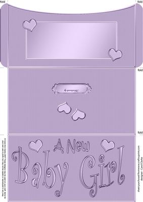 New Baby Girl Money or Gift Wallet and Card