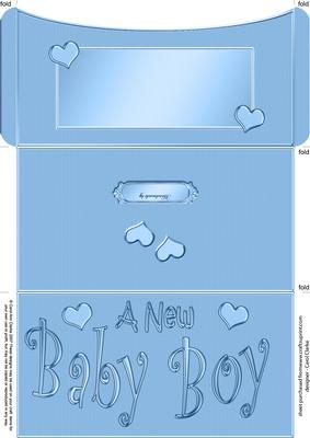 New Baby Boy Money or Gift Wallet and Card