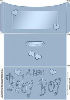 New Baby Boy Money or Gift Wallet and Card