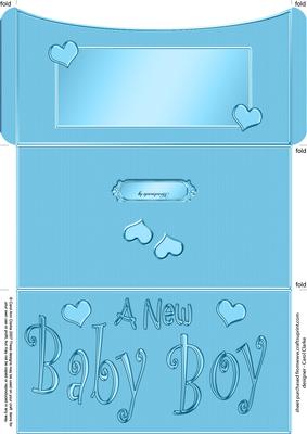 New Baby Boy Money or Gift Wallet and Card