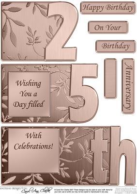 25th Elegant Metallic Book Sheet