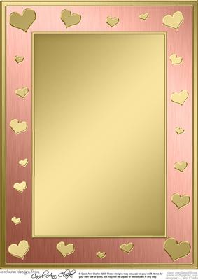 A4 Metallic Romantic Hearts Plain Card Base