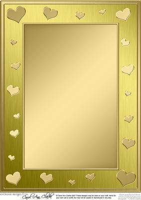 A4 Metallic Romantic Hearts Plain Card Base