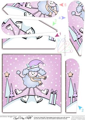 Cute Xmas Poodle Quick Card with Fan Pyramage Topper