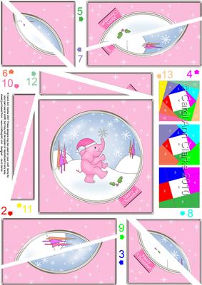 Cute Christmas Elephant - Twisted Spiral Side Stacker