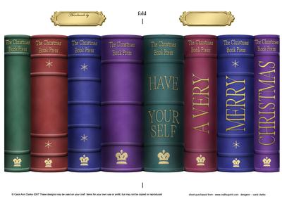 Merry Christmas Books Shaped Card