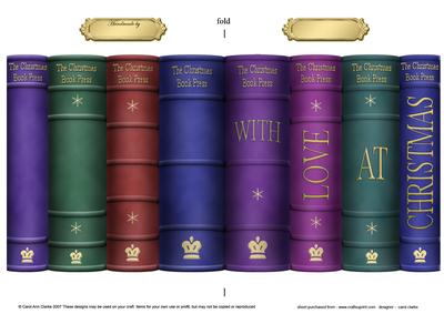 Merry Christmas Books Shaped Card