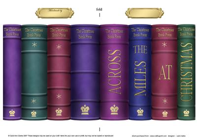 Merry Christmas Books Shaped Card