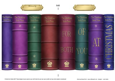Merry Christmas Books Shaped Card