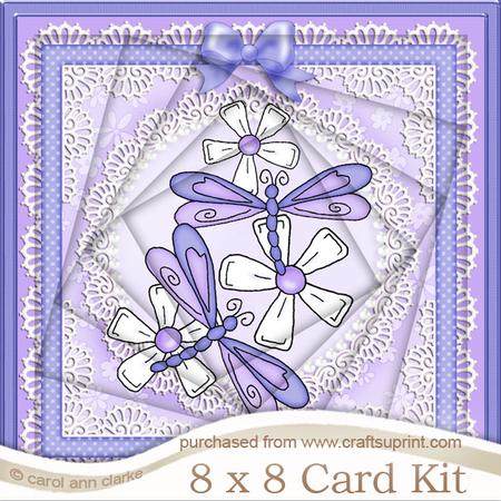 8 x 8 Dreamy Dragonflies Twisted Tunnel Card Kit