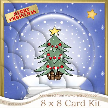 8 x 8 Xmas Tree Snowglobe Scalloped Corner Kit