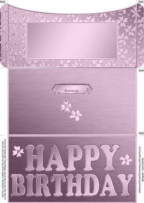Elegant Birthday Flowers Money or Gift Wallet and Card