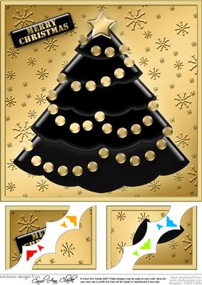 8 x 8 Xmas Tree Scalloped Corner Topper