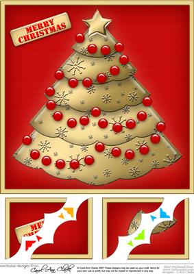 8 x 8 Xmas Tree Scalloped Corner Topper