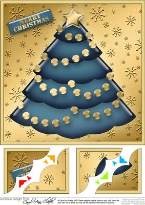 8 x 8 Xmas Tree Scalloped Corner Topper