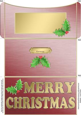 Elegant Christmas Holly Money or Gift Wallet and Card