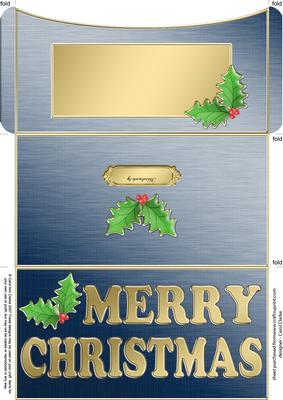Elegant Christmas Holly Money or Gift Wallet and Card