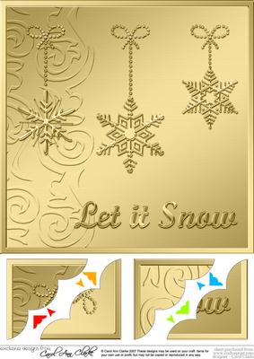 8 x 8 Xmas Snowflakes Scalloped Corner Topper