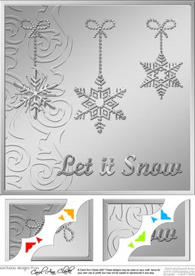 8 x 8 Xmas Snowflakes Scalloped Corner Topper
