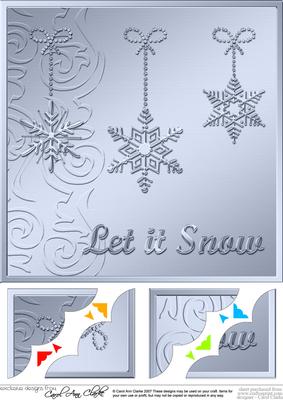 8 x 8 Xmas Snowflakes Scalloped Corner Topper