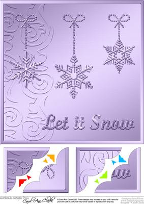 8 x 8 Xmas Snowflakes Scalloped Corner Topper