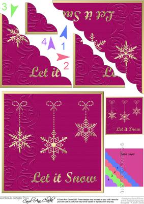 Xmas Snowflakes Scallop Corner Side Stacker Topper