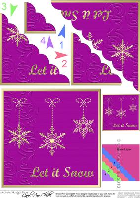 Xmas Snowflakes Scallop Corner Side Stacker Topper