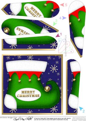 Christmas Stocking Fan Pyramage Topper