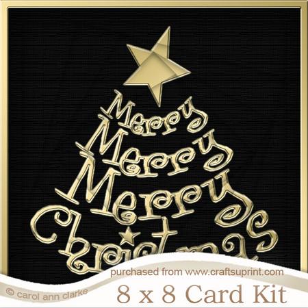 8 x 8 Merry Christmas Tree Twisted Tunnel Card Kit