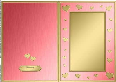 A5 Metallic Romantic Hearts Plain Card Base