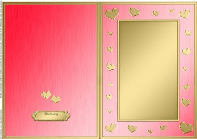 A5 Metallic Romantic Hearts Plain Card Base